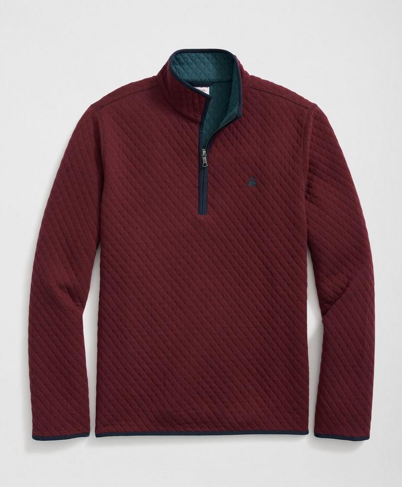 Big & Tall Diamond-Quilted Half-Zip Pullover in Cotton Blend Product Image