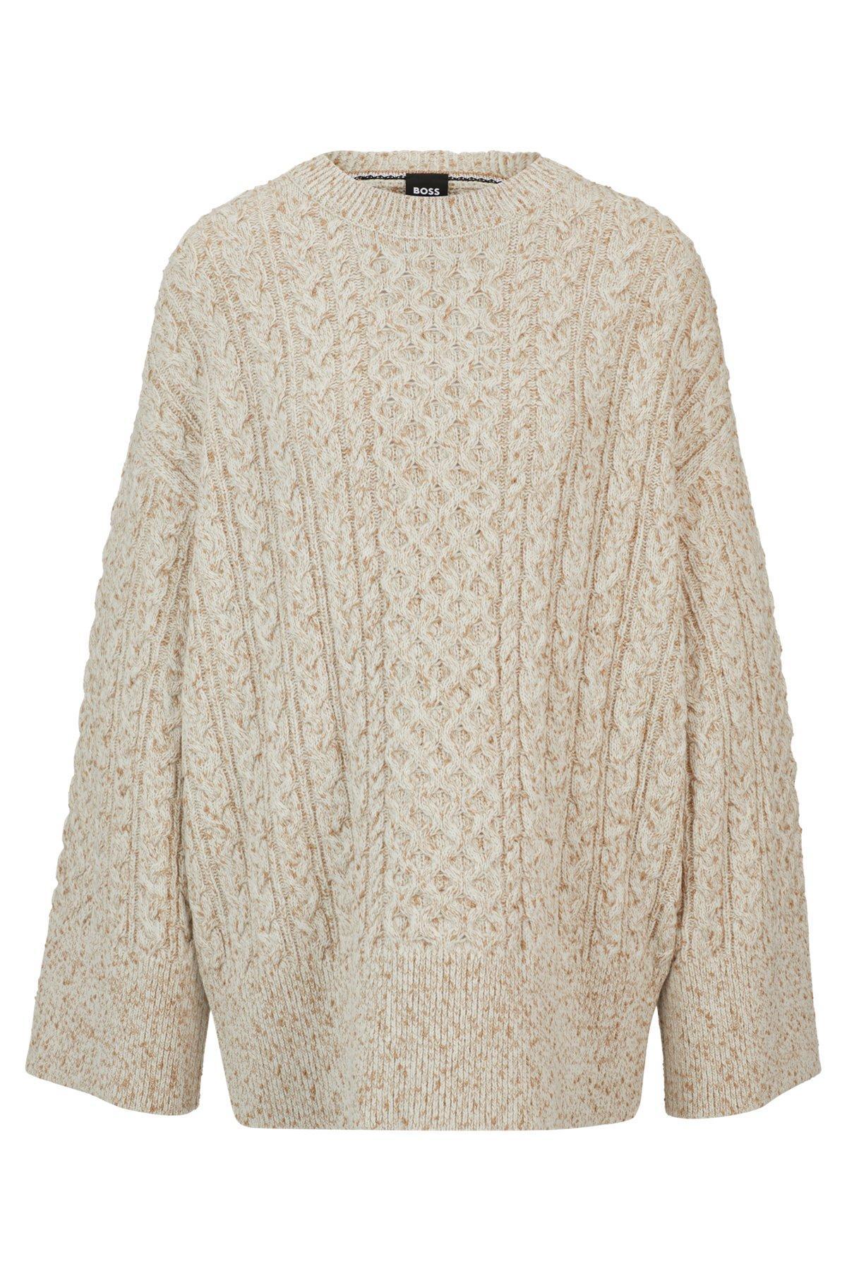 Wool-blend sweater with cable-knit structure Product Image