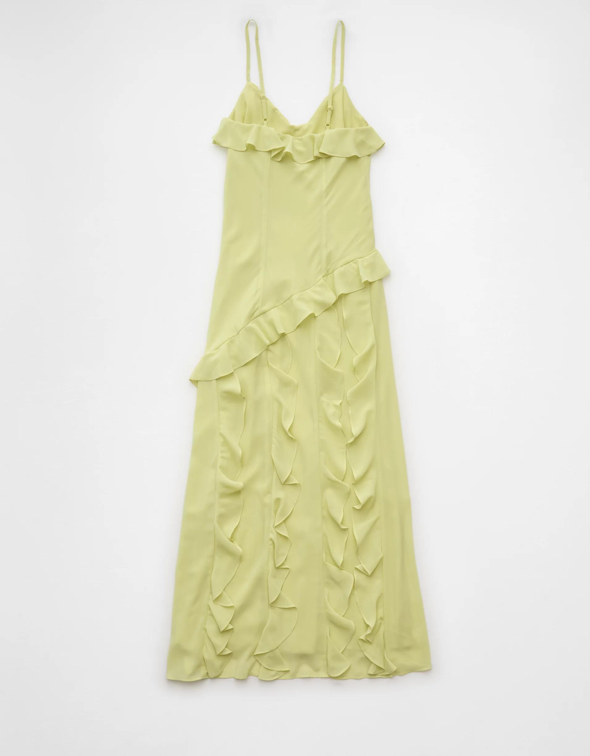 AE Ruffle Maxi Slip Dress Product Image