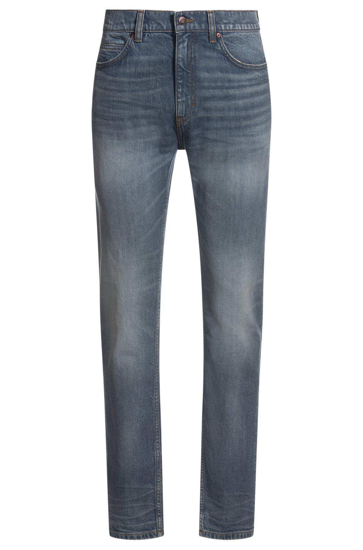 HUGO - Slim-fit jeans in gray-blue comfort-stretch denim - Blue Product Image