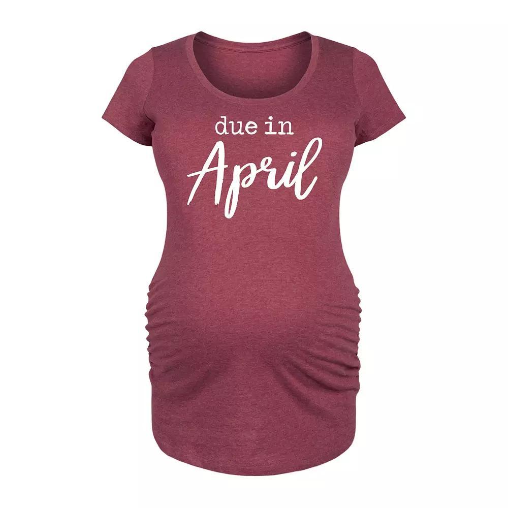 Maternity Bringing Home A Baby Bumble Bee Graphic Tee, Womens Grey Red Product Image