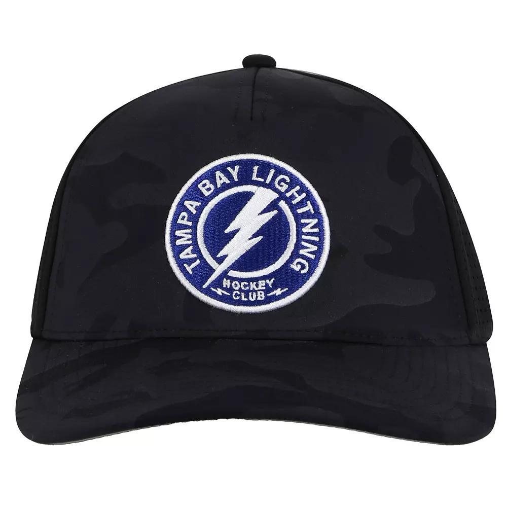 Men's American Needle  Black Tampa Bay Lightning Valin Camo Super Tech Vented Adjustable Hat, Lgh Black Product Image