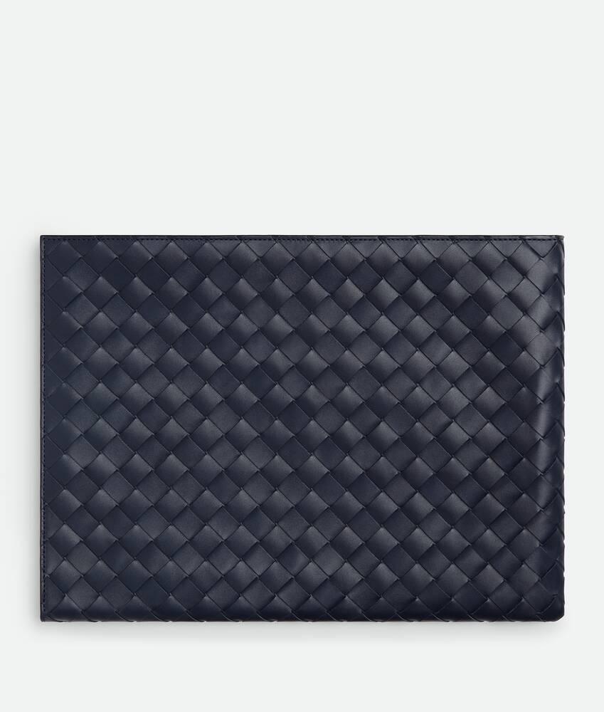 Men's Intrecciato Flat Pouch in Abyss/cypress Product Image