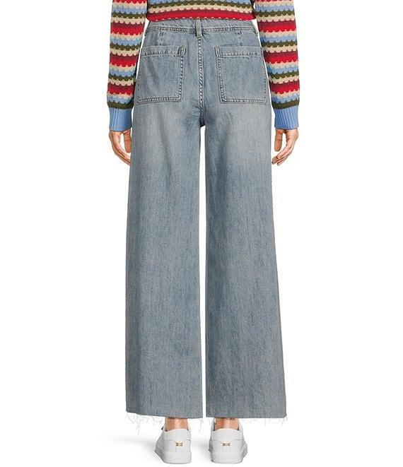 Prosperity Denim High Rise Wide Leg Raw Hem Trouser Jeans Product Image