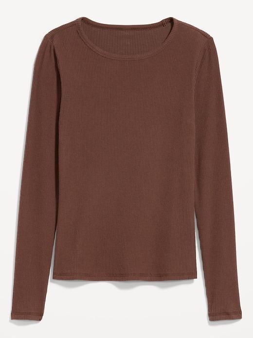 Plush-Knit Long-Sleeve T-Shirt Product Image