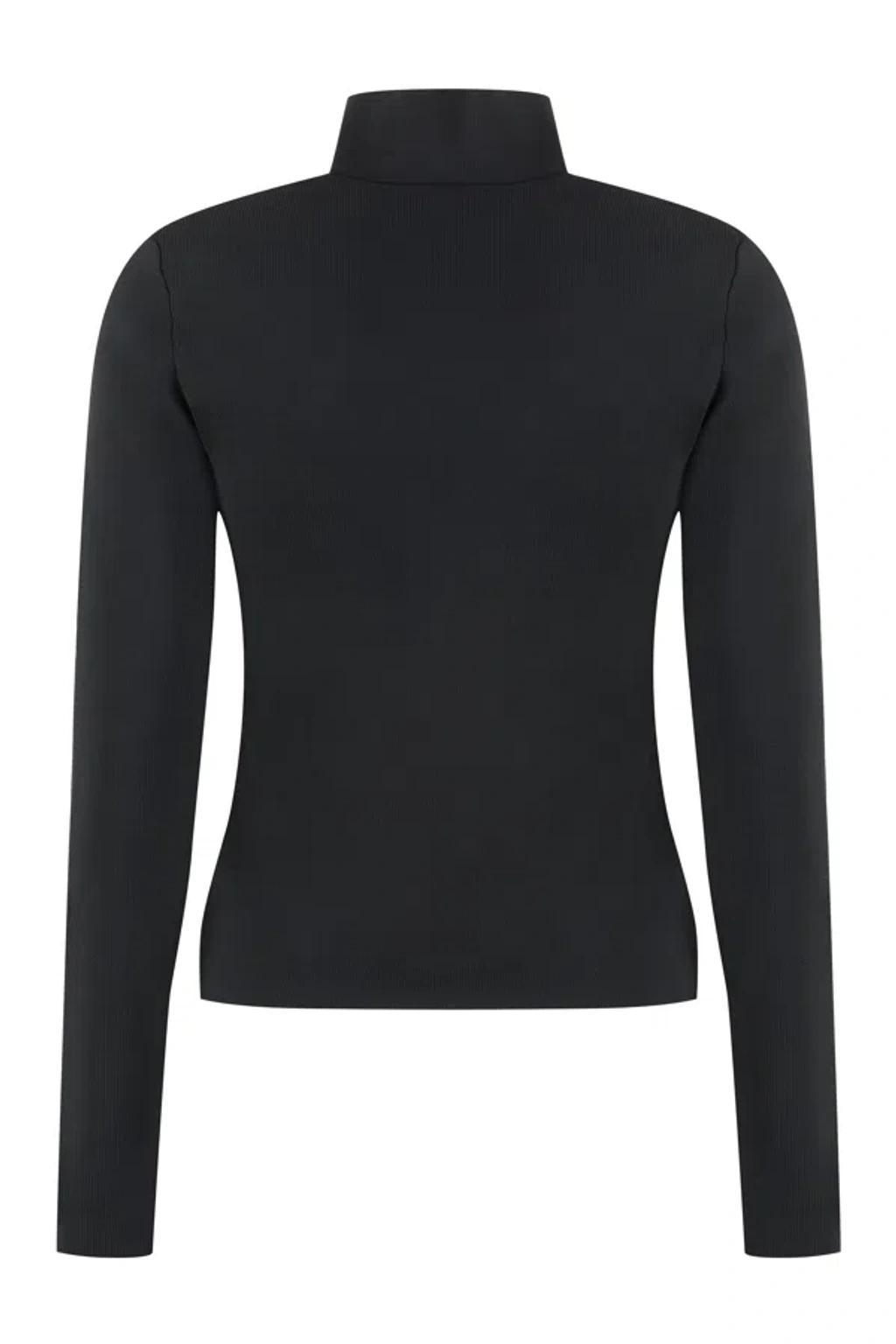 JW ANDERSON Sleek Fitted Zip-up Cardigan In Black Product Image