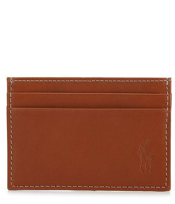 Polo Ralph Lauren Burnished Leather Card Case With Money Clip Product Image