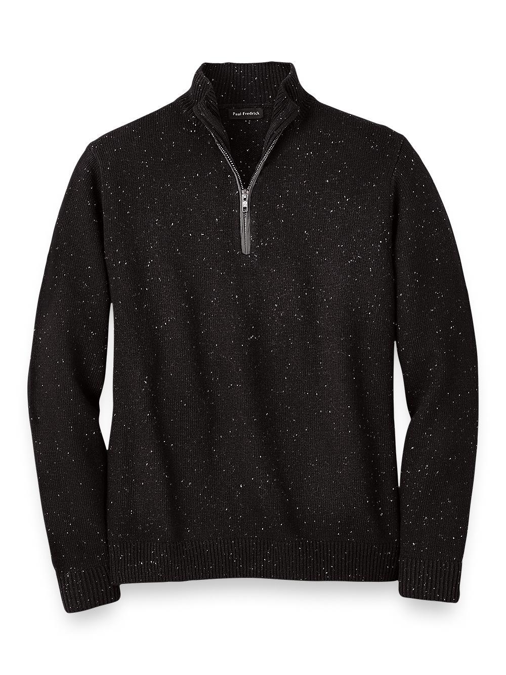 Donegal Zip Mock Neck Sweater - Purple Product Image