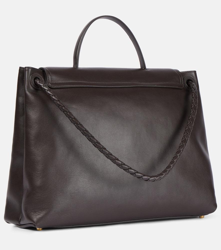 BOTTEGA VENETA Andiamo Large Leather Top-handle Bag In Fondant-m Brass Product Image