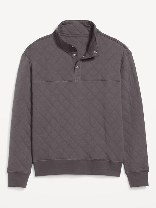 Quarter-Snap Quilted Fleece Sweatshirt Product Image