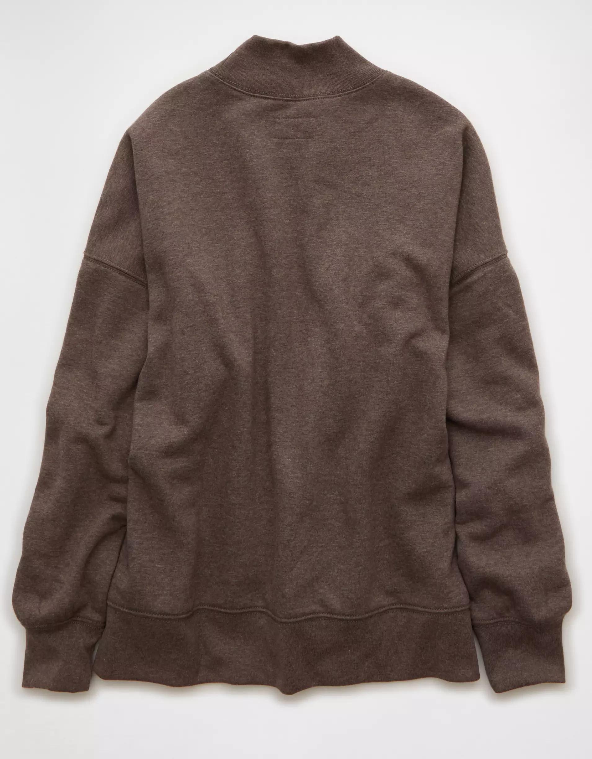AE Everyday Luxe Oversized Mock Neck Sweatshirt Product Image