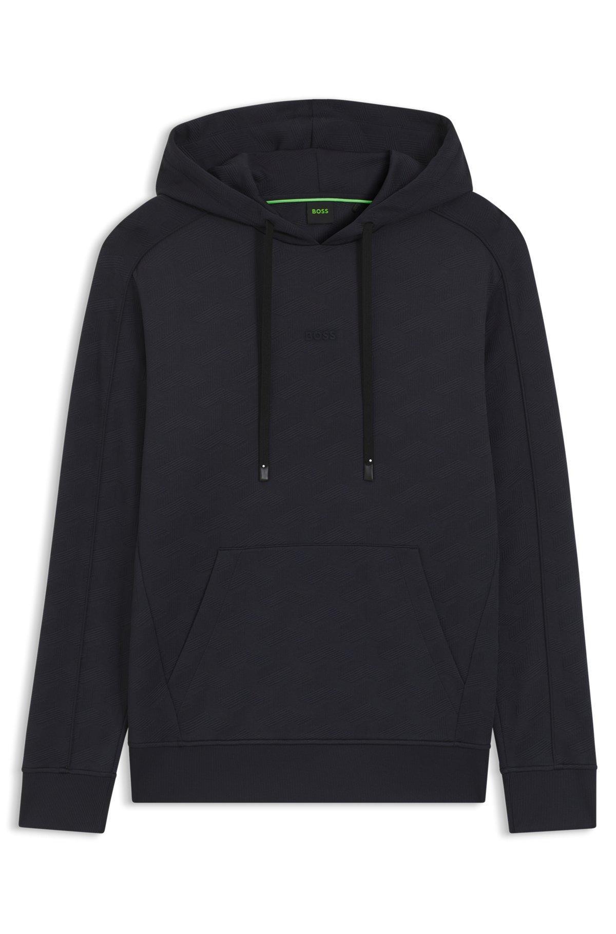 Regular-fit hoodie with quilted jacquard Product Image