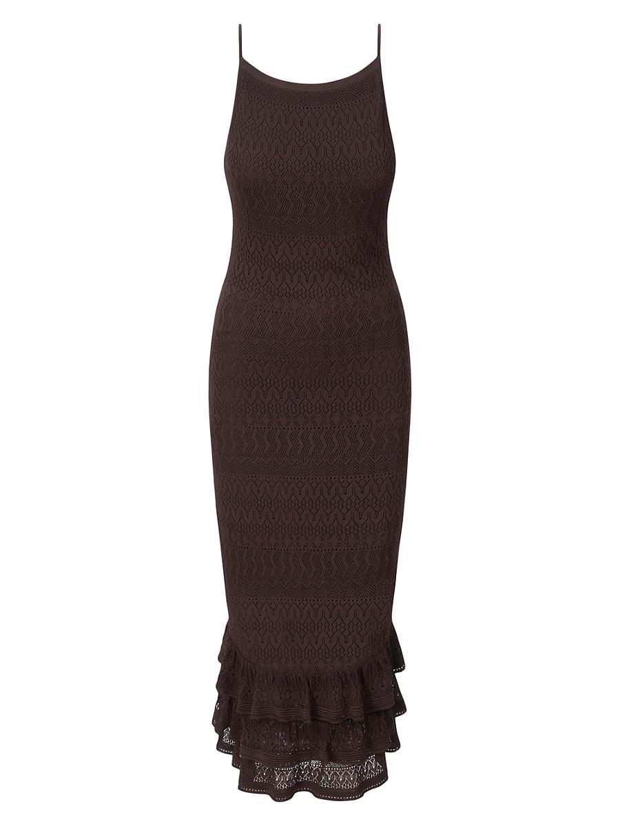 Womens Bliss Knit Ruffle-Trim Maxi Dress Product Image