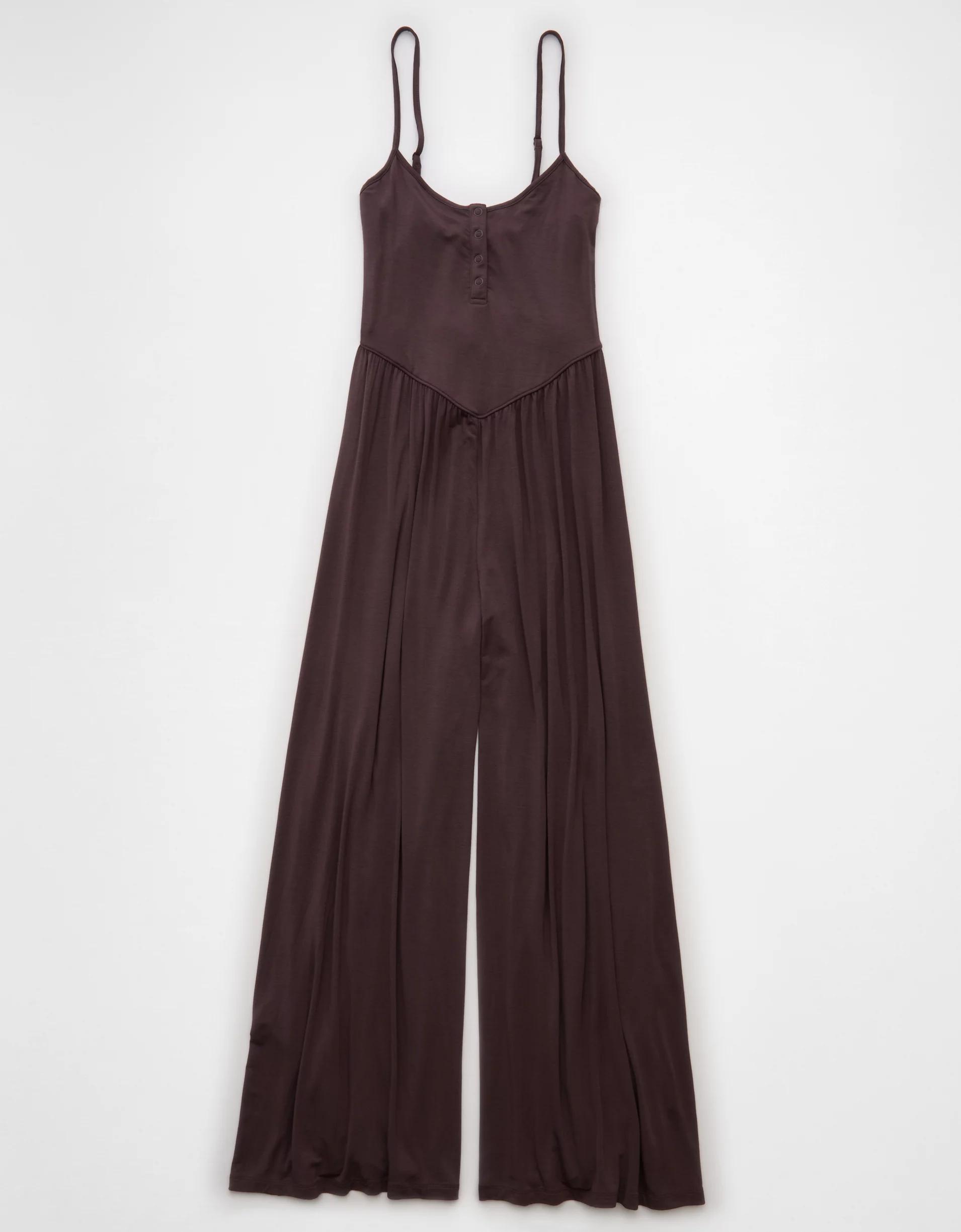 AE Knit Henley Jumpsuit Product Image