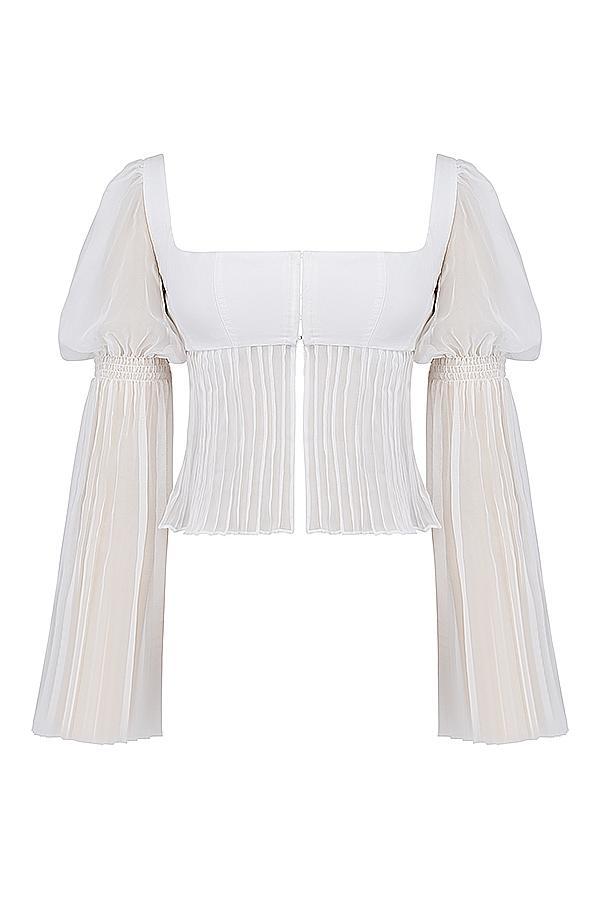 Lucie White Pleated Top Product Image