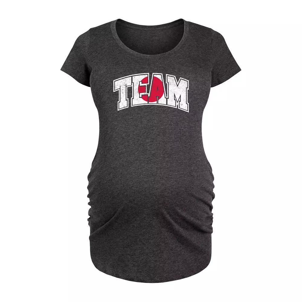 Maternity Holliest Jolliest Holiday Graphic Tee, Womens Heather Grey Product Image