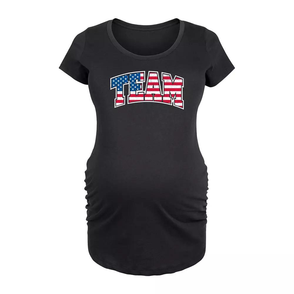 Maternity Holliest Jolliest Holiday Graphic Tee, Womens Heather Grey Product Image