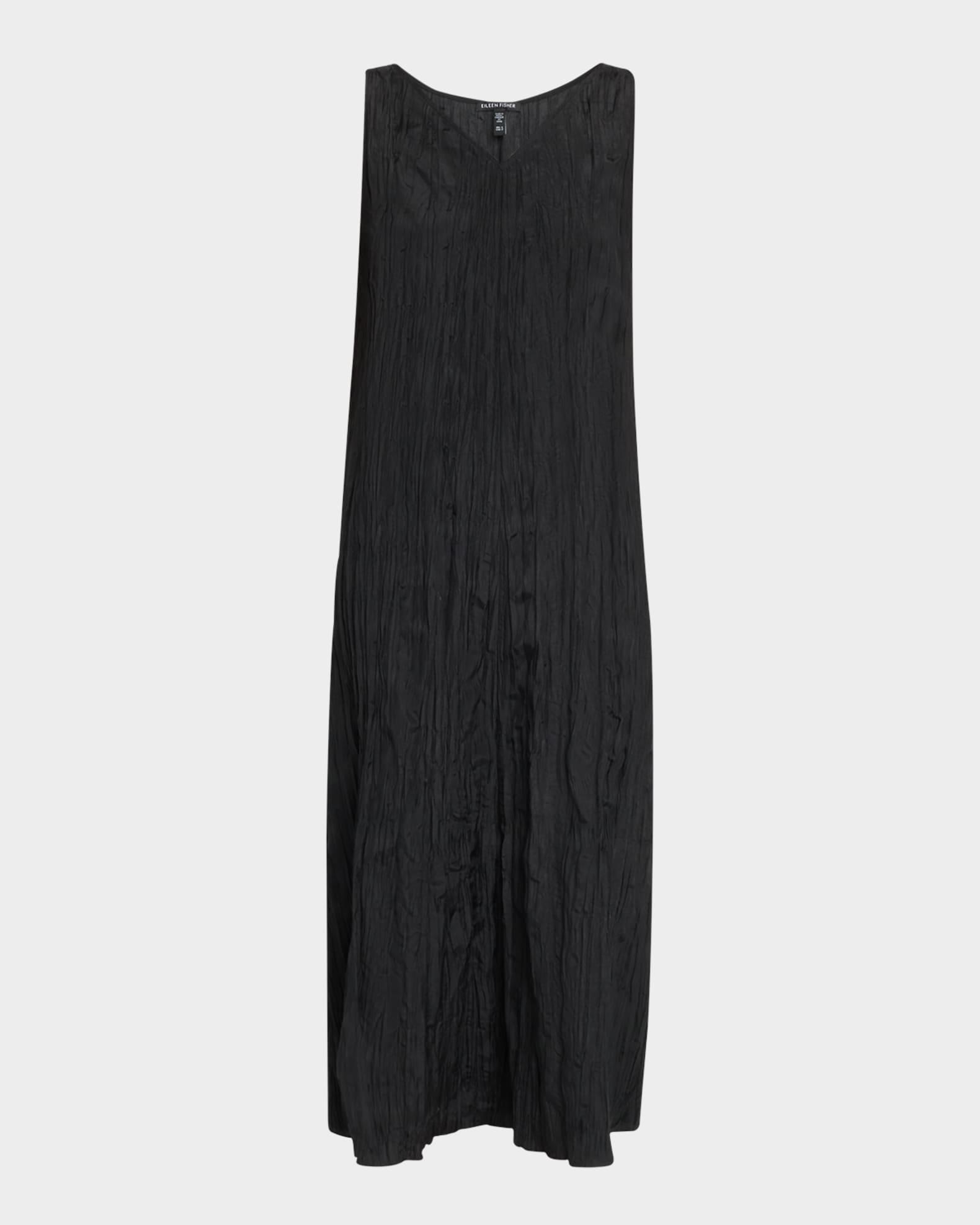 Sleeveless Crinkled Silk Midi Dress Product Image