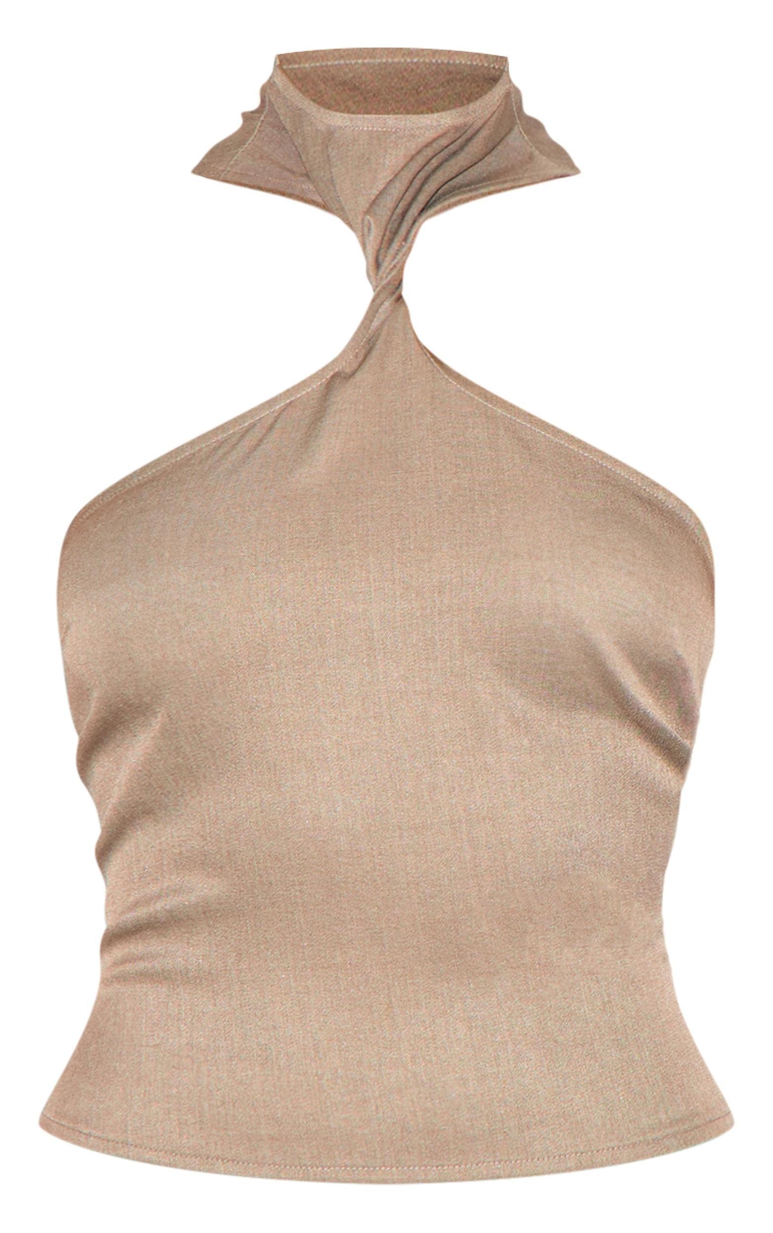 Mushroom Halterneck Detail Long Top Product Image