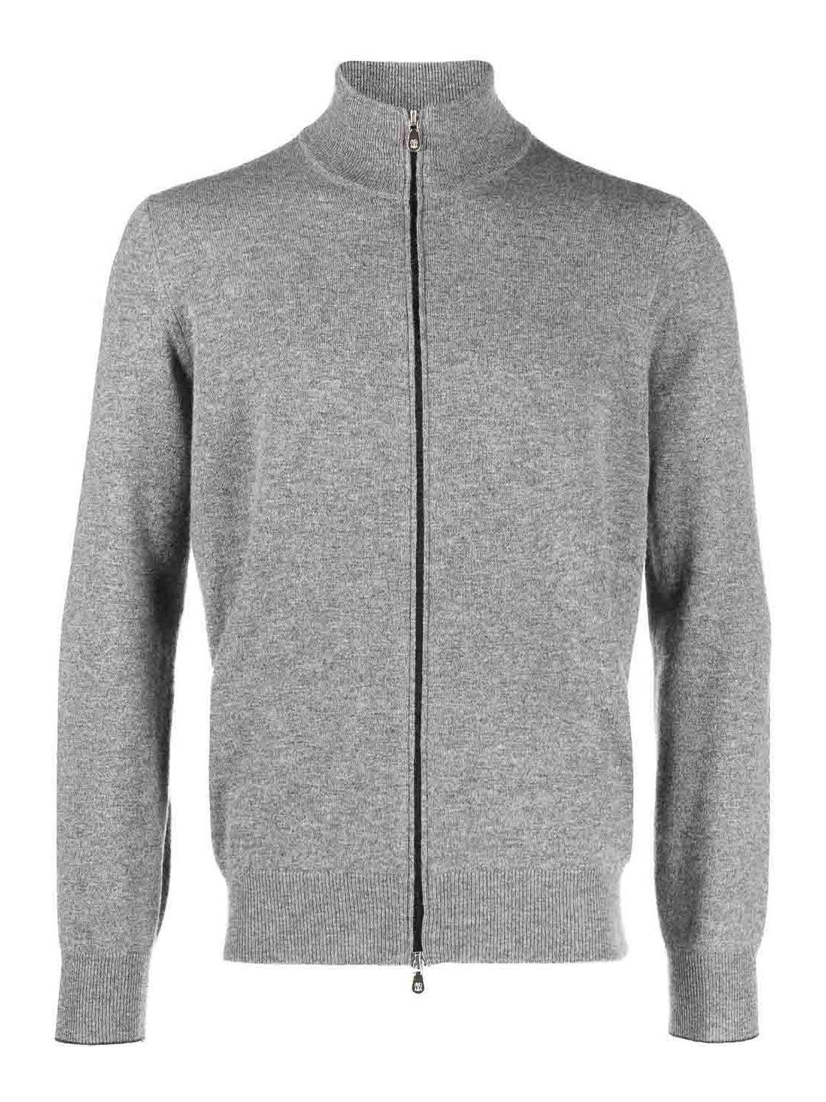 BRUNELLO CUCINELLI Cashmere Zipped Cardigan In Grey Product Image