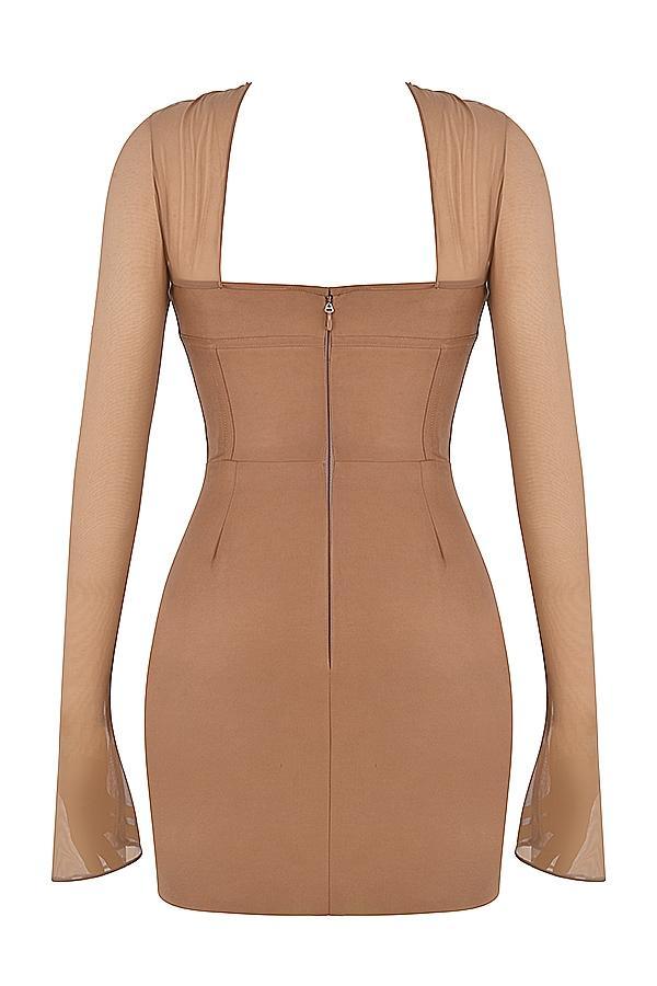 Mayara  mocha structured corset mini dress - sale Product Image