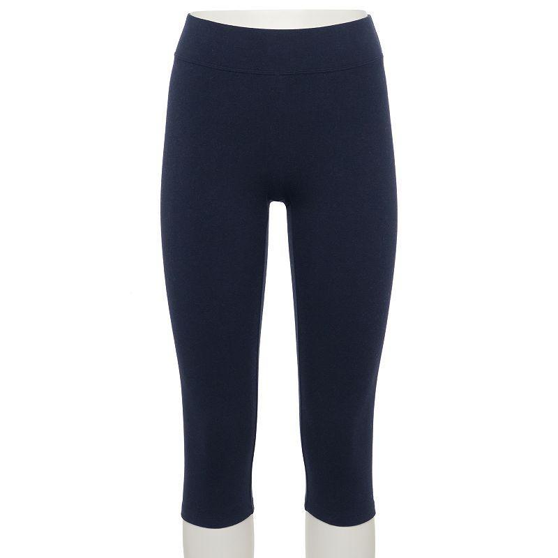 Women's Sonoma Goods For Life® Wide-Waistband Capri Leggings, Size: XS, Pitch Black Product Image