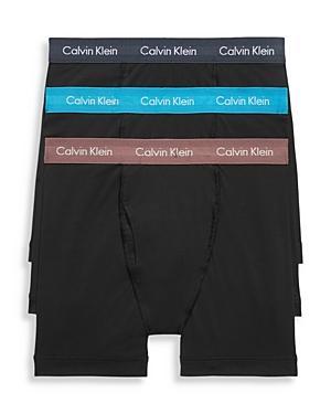 Men's Calvin Klein 3-pack Cotton Stretch Boxer Briefs, Size: Large, Black Product Image