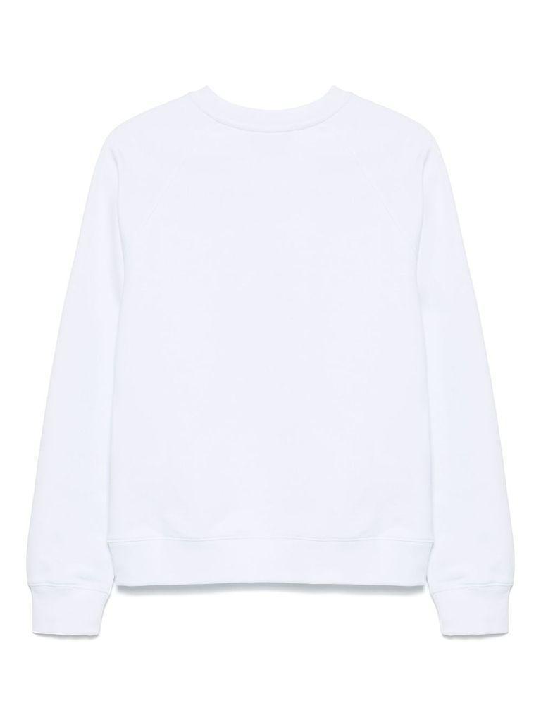 MSGM White Crewneck Sweatshirt With Logo Product Image