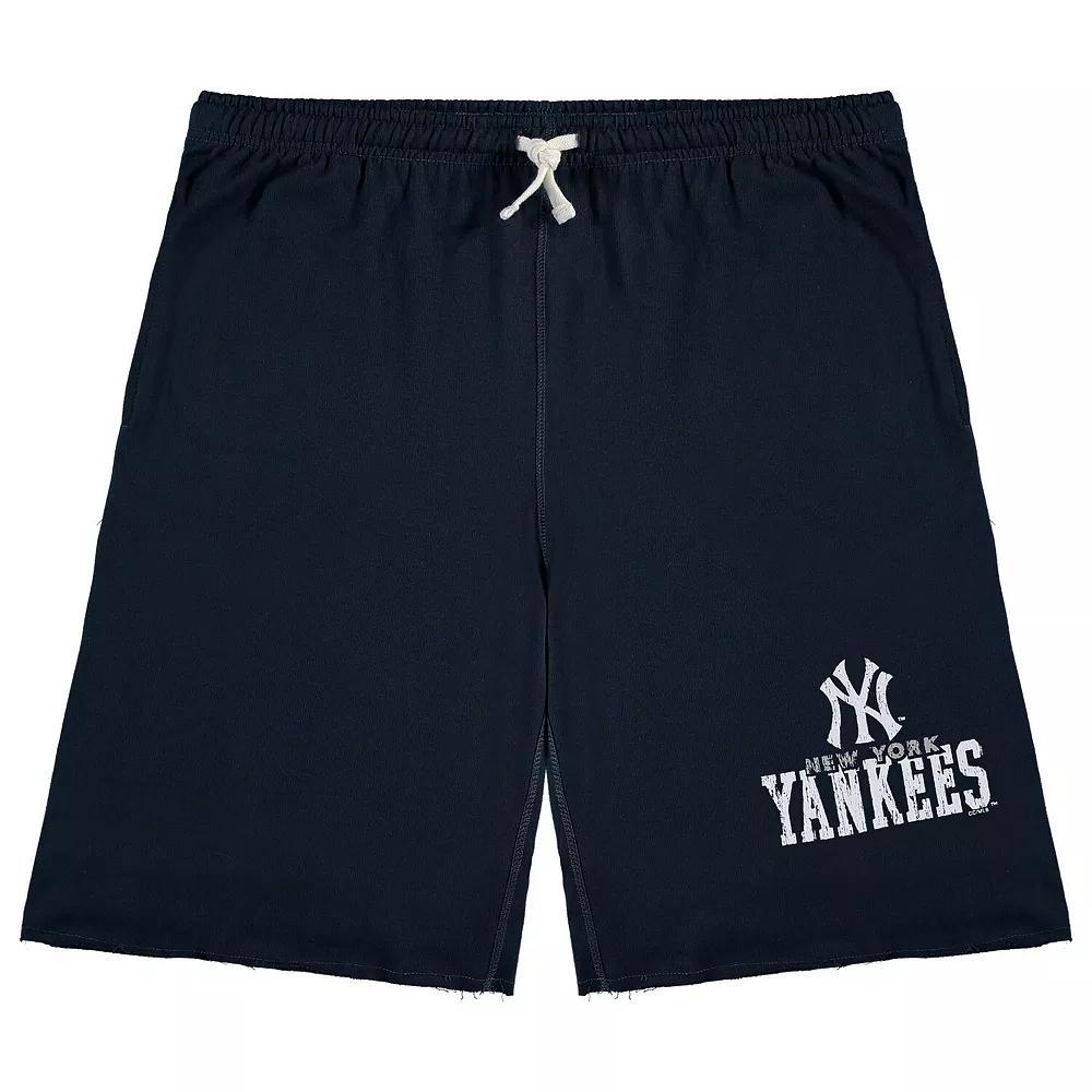 Men's Navy New York Yankees Big & Tall French Terry Shorts, Size: 3XLT, Blue Product Image