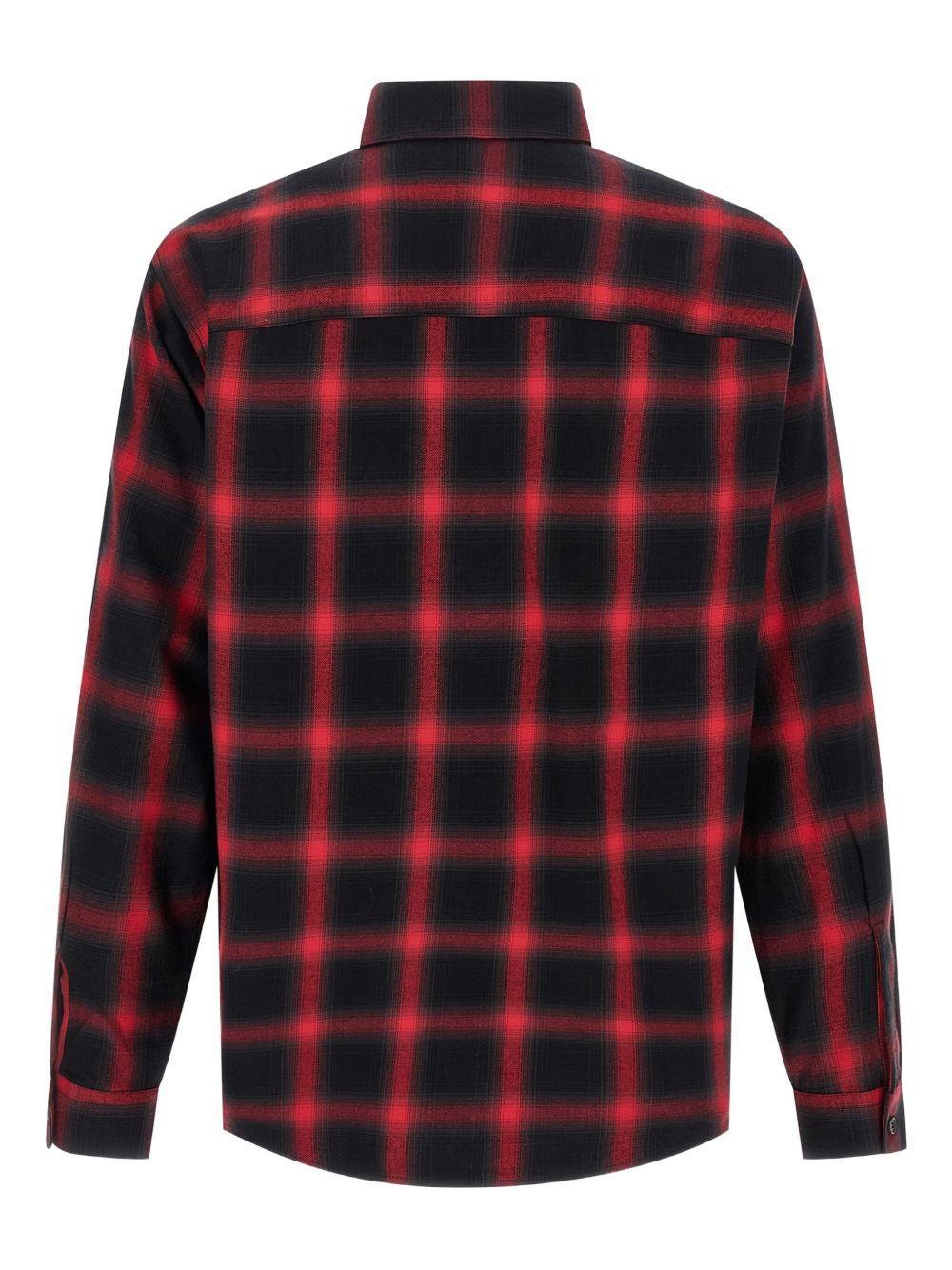 check-pattern logo-embroidered shirt Product Image