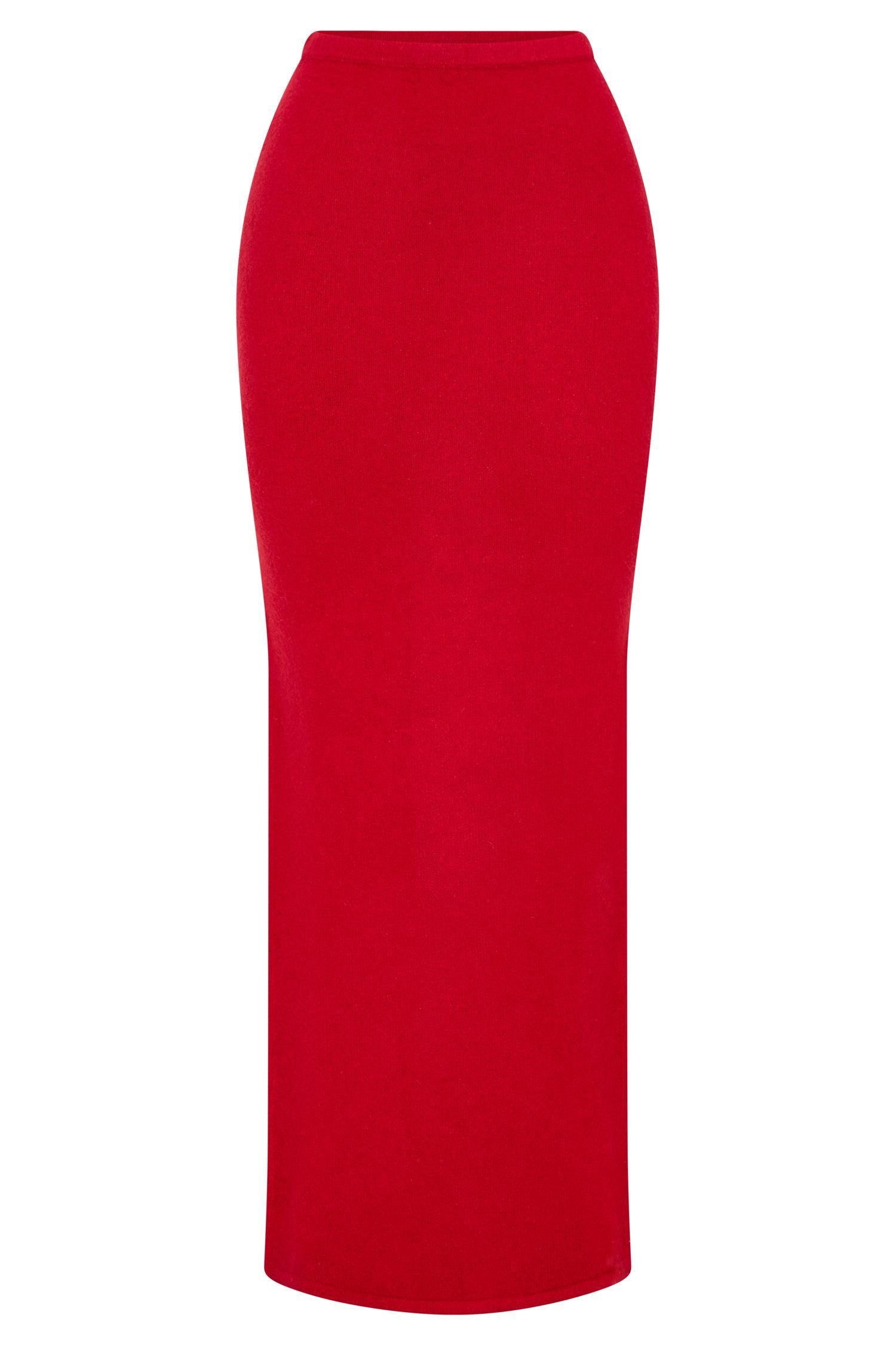 Elise Knit Maxi Skirt - Red Product Image