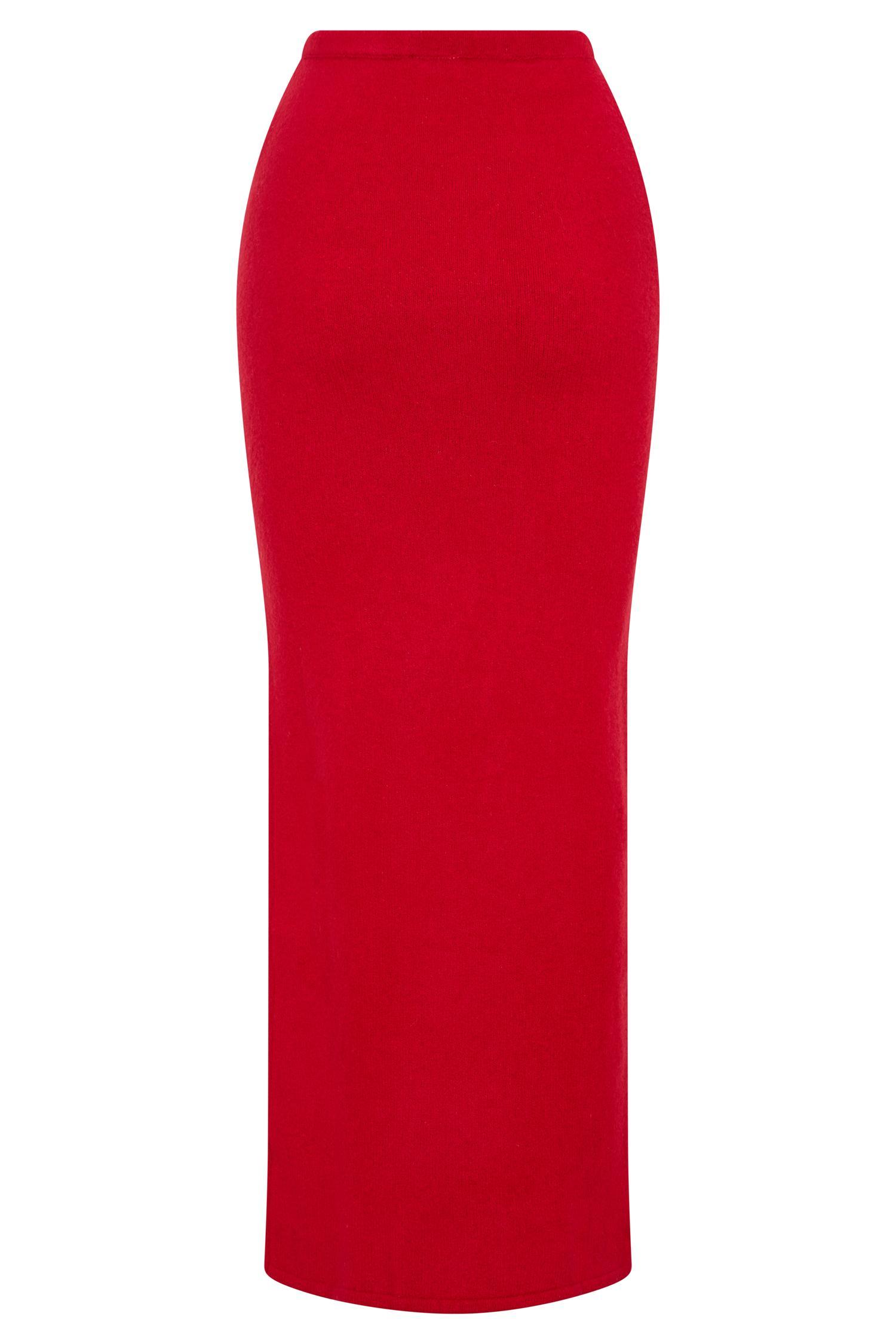 Elise Knit Maxi Skirt - Red Product Image
