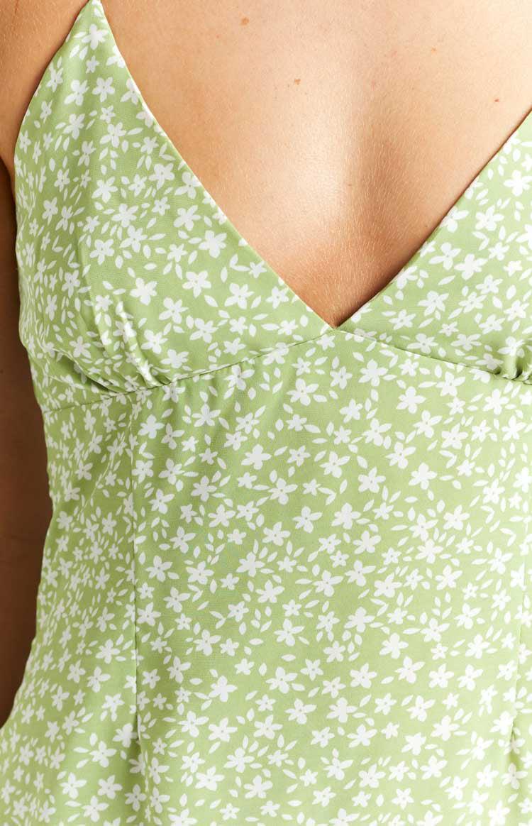 Posy Green Floral Halter Midi Dress Product Image