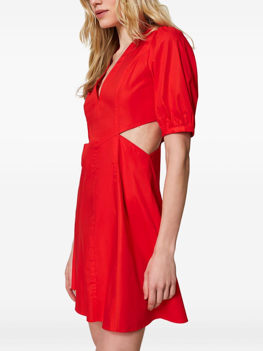 cutout puff-sleeve mini dress Product Image