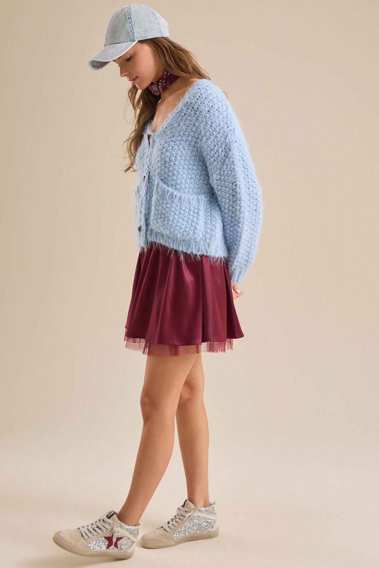 Nina Eyelash Button Cardigan Product Image