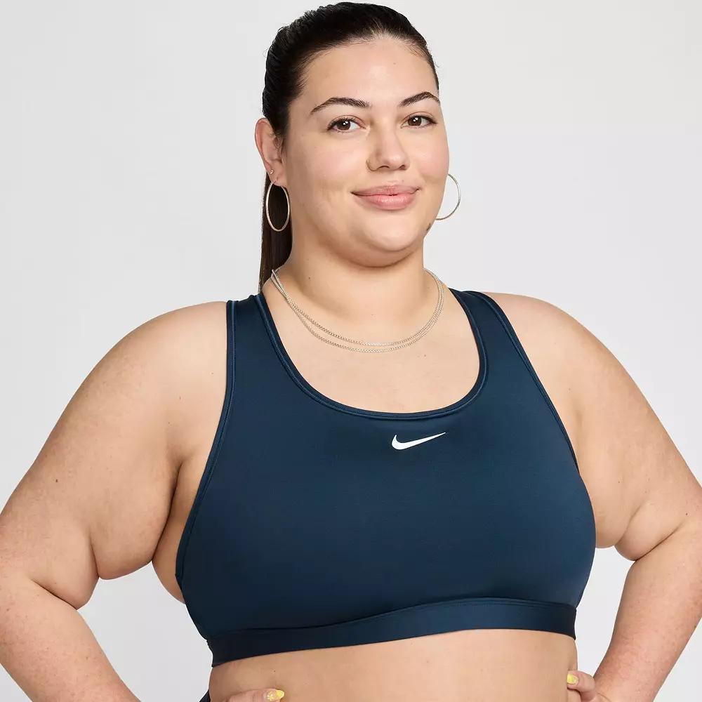 Plus Size Nike Swoosh Medium Padded Sports Bra, Women's, Size: 3XL, Armory Blue Product Image