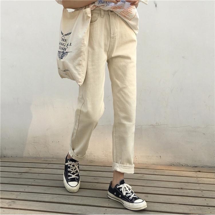 High-Waist Cropped Straight Leg Jeans Product Image