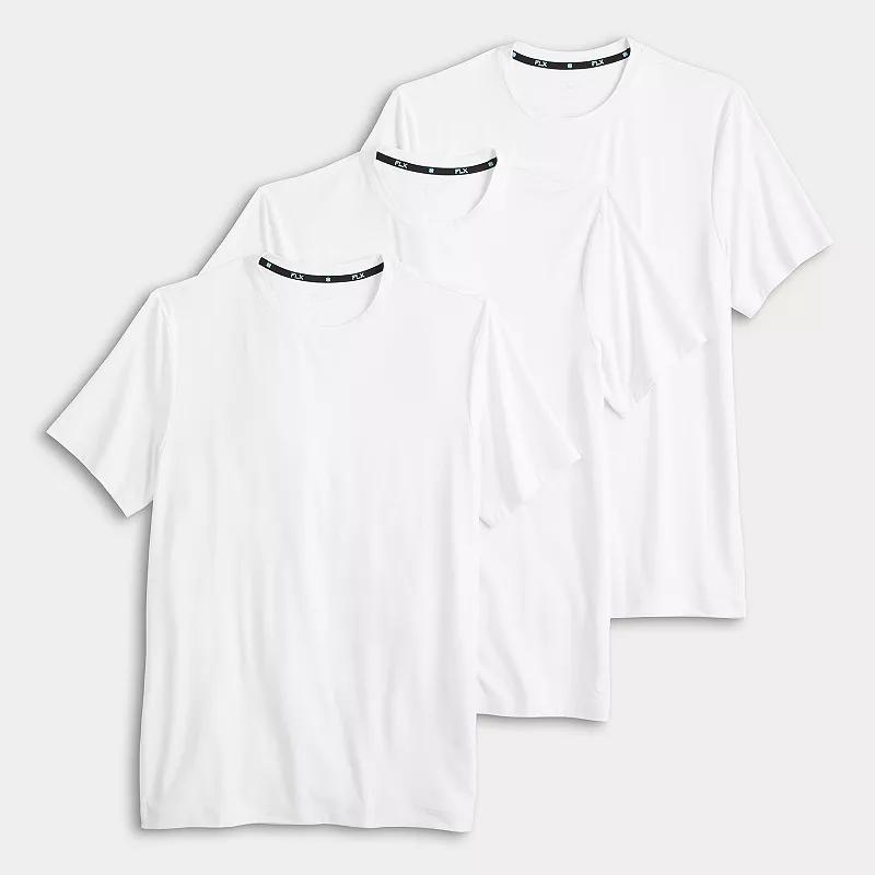 Men's FLX Wander 3-pk. Performance Short Sleeve T-Shirts, Size: Large, White Variety Product Image