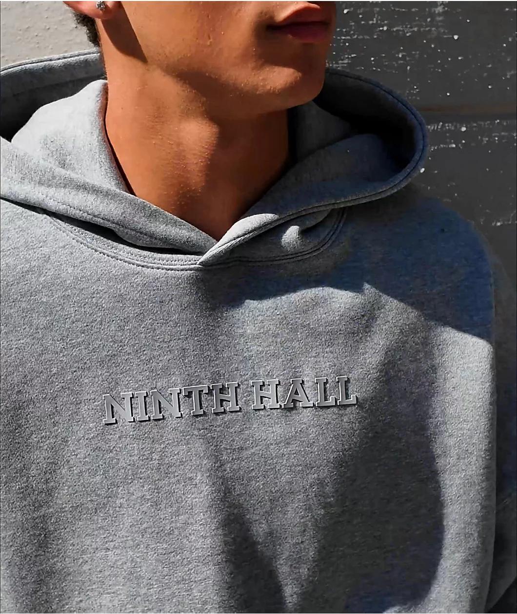 Ninth Hall Fundamentals Logo Grey Oversized Open Hem Sweatpants Product Image