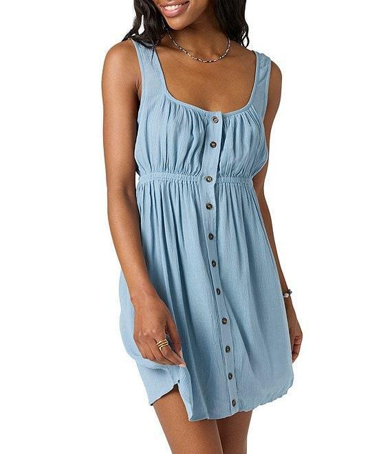 O'Neill Korie Sleeveless Solid Mini Faded Denim Dress Product Image