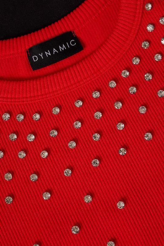 Rhinestone Short Sleeve Tees Product Image