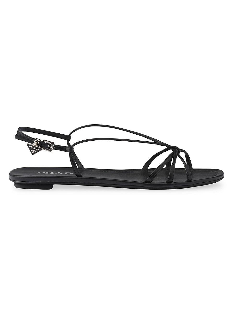 Prada Womens Flat Leather Sandals Product Image