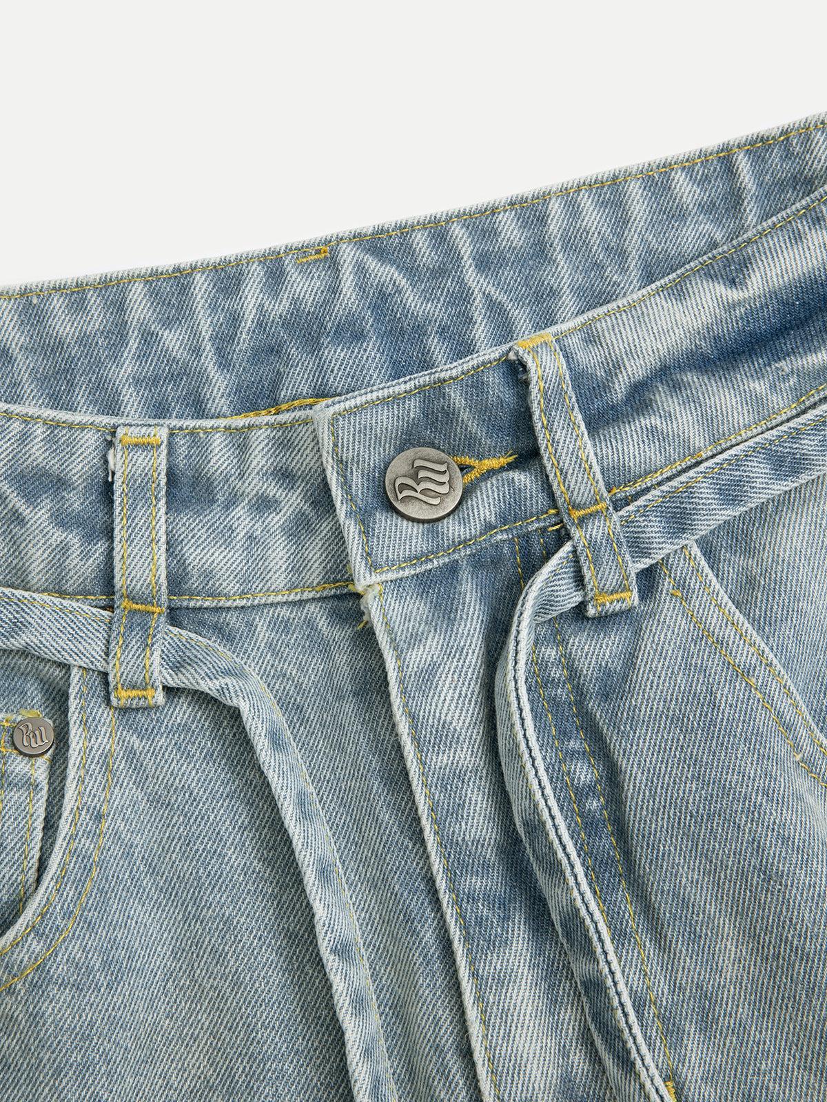 Aelfric Eden Splash Ink Distressed Longline Jorts Product Image