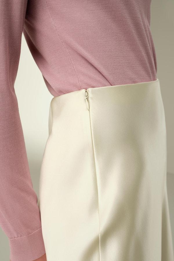 Mid Rise Silk Midi Skirt Product Image