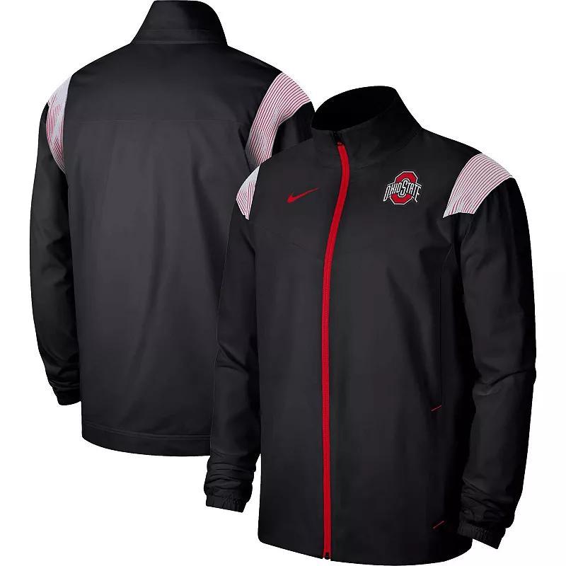 Men's Nike Black Ohio State Buckeyes Woven Full-Zip Jacket, Size: Medium Product Image