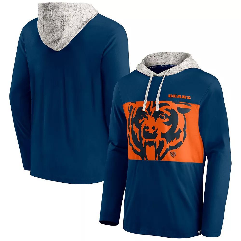 Mens Fanatics Branded Chicago Bears Long Sleeve Hoodie T-Shirt Blue Product Image