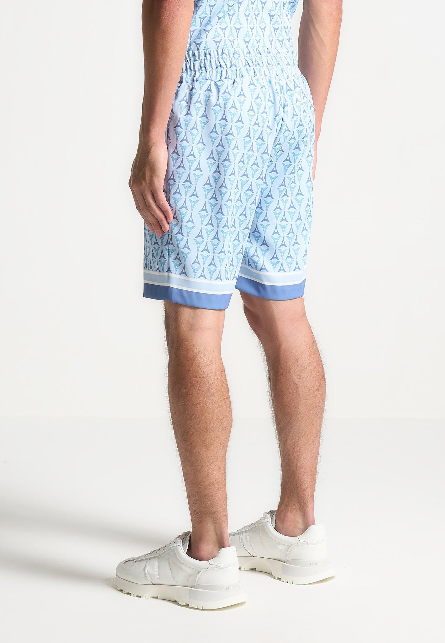 Eiffel Monogram Shorts - Blue Male Product Image