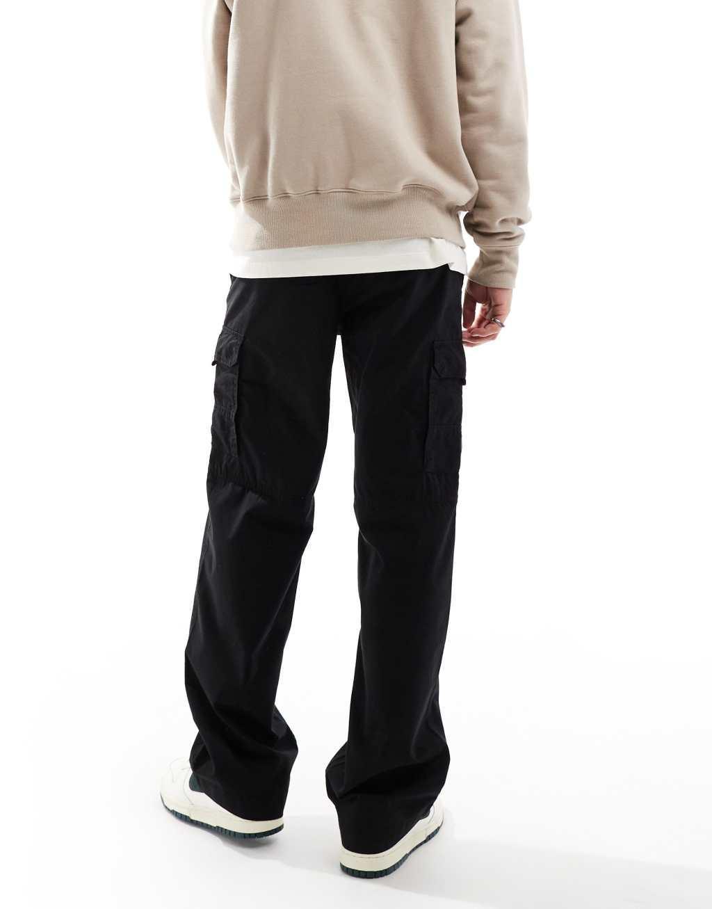 ADPT loose fit cargo pants in black Product Image
