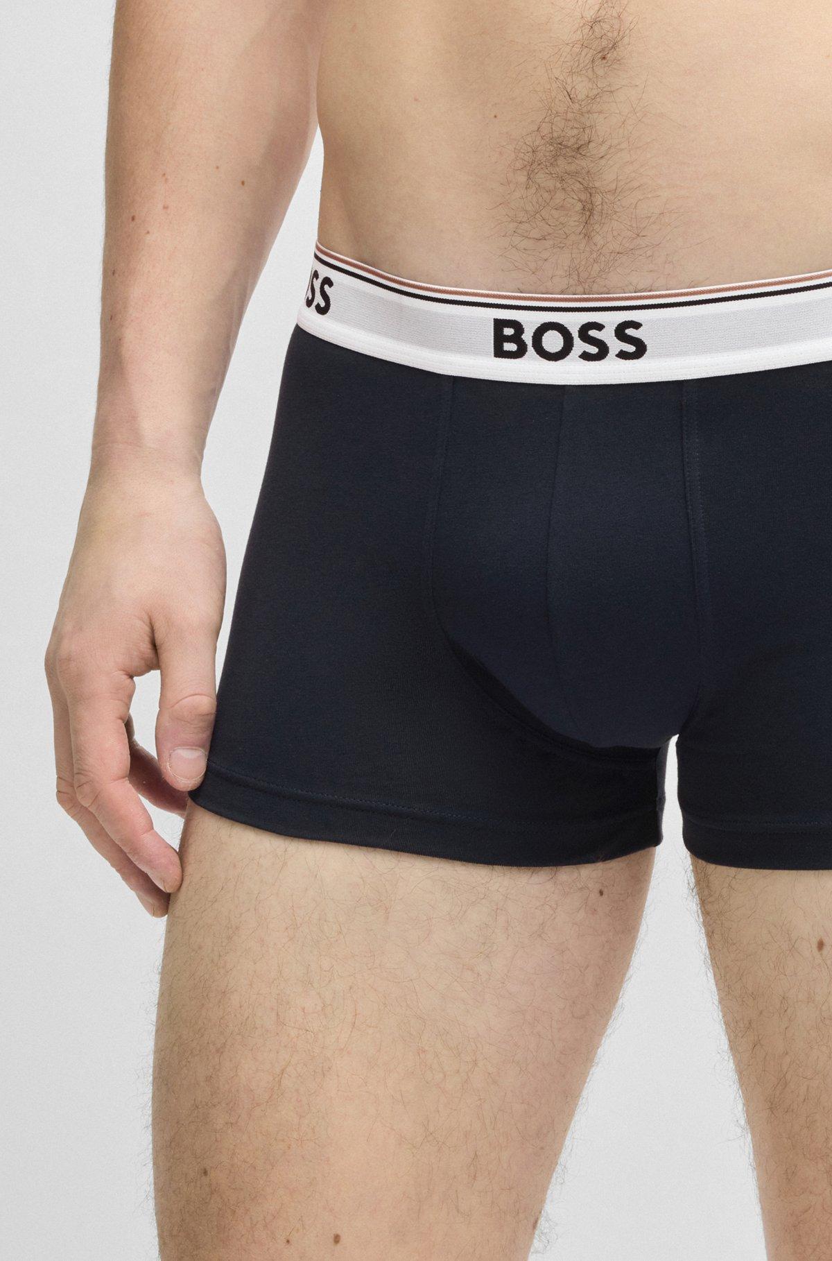 Three-pack of stretch-cotton trunks with logo waistbands Product Image