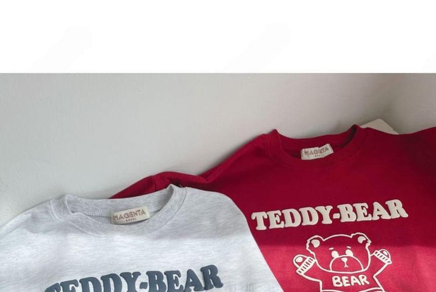 Bear Print Loose-Fit Sweatshirt Product Image